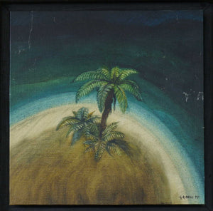 Palm tree on island